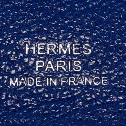 Pre Owned Hermes Bleu Electrique Chevre Mysore Leather Bastia Coin Purse
