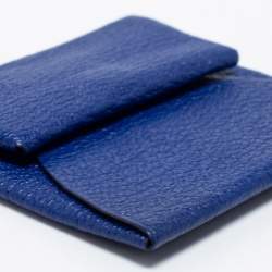 Pre Owned Hermes Bleu Electrique Chevre Mysore Leather Bastia Coin Purse