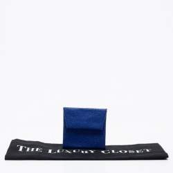 Pre Owned Hermes Bleu Electrique Chevre Mysore Leather Bastia Coin Purse