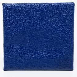 Pre Owned Hermes Bleu Electrique Chevre Mysore Leather Bastia Coin Purse