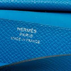 Hermes Bleu Izmir Epsom Leather Mini Bearn Wallet