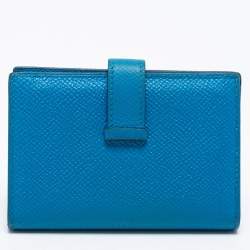 Hermes Bleu Izmir Epsom Leather Mini Bearn Wallet