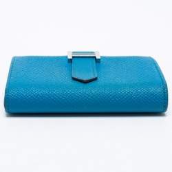 Hermes Bleu Izmir Epsom Leather Mini Bearn Wallet