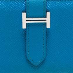 Hermes Bleu Izmir Epsom Leather Mini Bearn Wallet