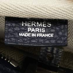 Pre Owned Hermes Bleu Nuit Togo Leather Victoria II Bag