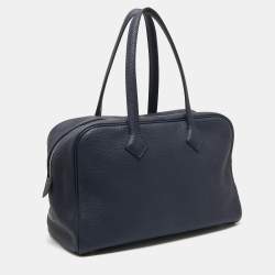 Pre Owned Hermes Bleu Nuit Togo Leather Victoria II Bag