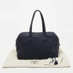 Pre Owned Hermes Bleu Nuit Togo Leather Victoria II Bag