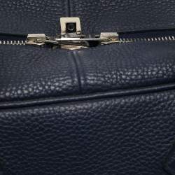 Pre Owned Hermes Bleu Nuit Togo Leather Victoria II Bag