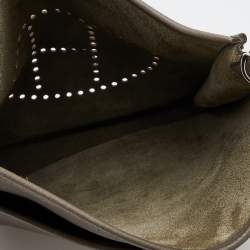 Pre Owned Hermes Etain Taurillon Clemence Leather Evelyne III Bag