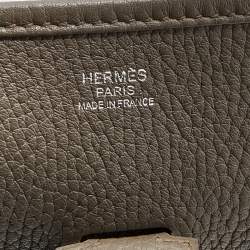 Pre Owned Hermes Etain Taurillon Clemence Leather Evelyne III Bag