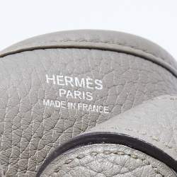Pre Owned Hermes Etain Taurillon Clemence Leather Evelyne III Bag