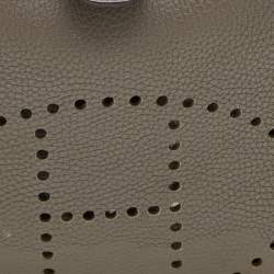 Pre Owned Hermes Etain Taurillon Clemence Leather Evelyne III Bag