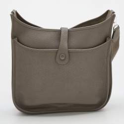 Pre Owned Hermes Etain Taurillon Clemence Leather Evelyne III Bag