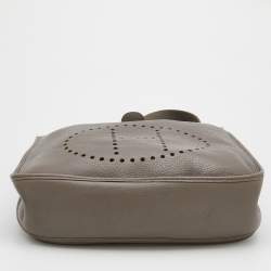 Pre Owned Hermes Etain Taurillon Clemence Leather Evelyne III Bag