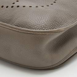 Pre Owned Hermes Etain Taurillon Clemence Leather Evelyne III Bag