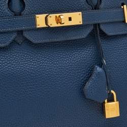 Pre Owned Hermès Colvet Togo Leather Gold Finish Birkin 35 Bag