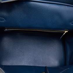 Pre Owned Hermès Colvet Togo Leather Gold Finish Birkin 35 Bag