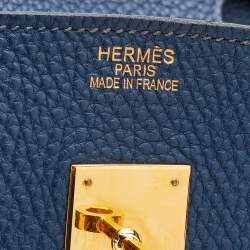 Pre Owned Hermès Colvet Togo Leather Gold Finish Birkin 35 Bag