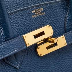 Pre Owned Hermès Colvet Togo Leather Gold Finish Birkin 35 Bag