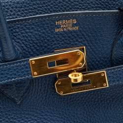 Pre Owned Hermès Colvet Togo Leather Gold Finish Birkin 35 Bag
