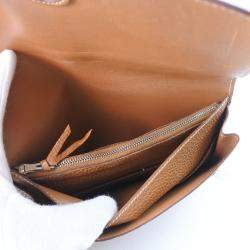 Pre Owned Hermes Dogon Togo Gold L Ladies Long Wallet