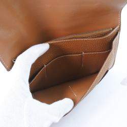 Pre Owned Hermes Dogon Togo Gold L Ladies Long Wallet