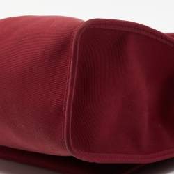 Pre Owned Hermes Ruby/Fauve Canvas and Leather Herbag Zip 31 Bag