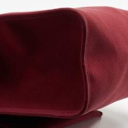 Pre Owned Hermes Ruby/Fauve Canvas and Leather Herbag Zip 31 Bag