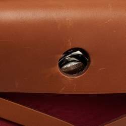 Pre Owned Hermes Ruby/Fauve Canvas and Leather Herbag Zip 31 Bag