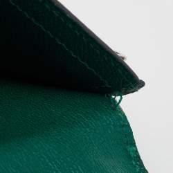 Pre Owned Hermes Vert Emeraude Shiny Alligator Leather Bearn Wallet