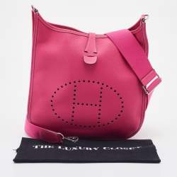 Pre Owned Hermes Rose Tyrien Epsom Leather Evelyne III 29 Bag