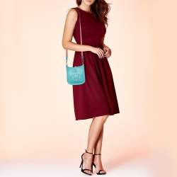 Pre Owned Hermes Bleu Saint Cyr Clemence Leather Evelyne TPM Bag