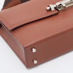 Pre Owned Hermes Gold Chevre Mysore Leather Mini Verrou Bag