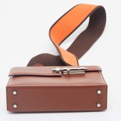 Pre Owned Hermes Gold Chevre Mysore Leather Mini Verrou Bag