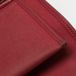 Pre Owned Hermes Ruby/Fauve Canvas and Leather Herbag Zip 31 Bag