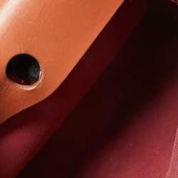 Pre Owned Hermes Ruby/Fauve Canvas and Leather Herbag Zip 31 Bag