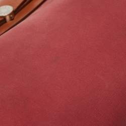 Pre Owned Hermes Ruby/Fauve Canvas and Leather Herbag Zip 31 Bag