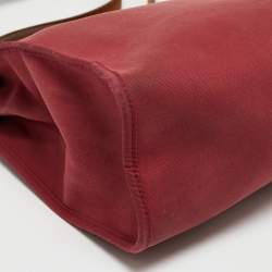 Pre Owned Hermes Ruby/Fauve Canvas and Leather Herbag Zip 31 Bag