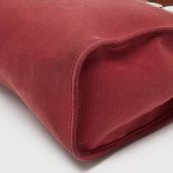 Pre Owned Hermes Ruby/Fauve Canvas and Leather Herbag Zip 31 Bag