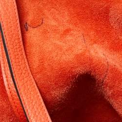 Pre Owned Hermes Orange Poppy/Rouge H Taurillon Clemence Leather Picotin Lock 22 Bag