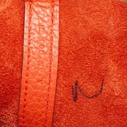 Pre Owned Hermes Orange Poppy/Rouge H Taurillon Clemence Leather Picotin Lock 22 Bag