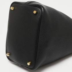 Pre Owned Hermes Noir Taurillon Clemence Leather Picotin Lock 18 Bag