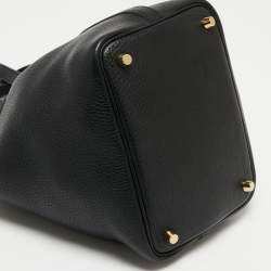 Pre Owned Hermes Noir Taurillon Clemence Leather Picotin Lock 18 Bag