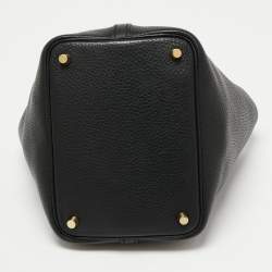 Pre Owned Hermes Noir Taurillon Clemence Leather Picotin Lock 18 Bag