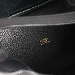 Pre Owned Hermes Noir Taurillon Clemence Leather Picotin Lock 18 Bag