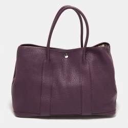 Pre Owned Hermes Cassis Negonda Leather Garden Party 36 Bag