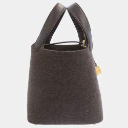 Pre Owned Hermes Evennes Felt Swift Leather Picotin Lock PM Bag