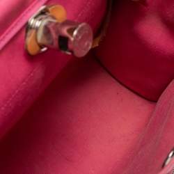Pre Owned Hermes Rose Lipstick/Natural Canvas and Leather Herbag Zip 31 Bag