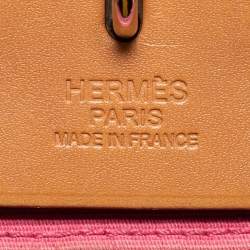 Pre Owned Hermes Rose Lipstick/Natural Canvas and Leather Herbag Zip 31 Bag