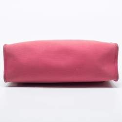 Pre Owned Hermes Rose Lipstick/Natural Canvas and Leather Herbag Zip 31 Bag